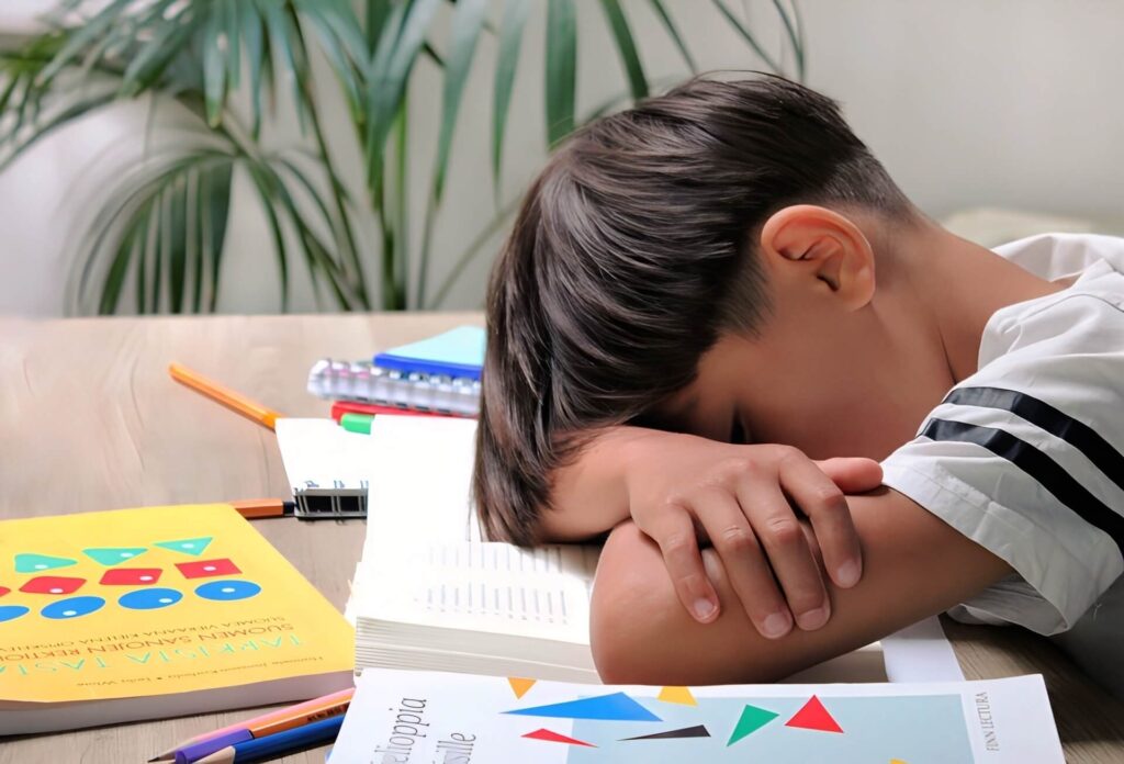 勉強に集中できない少年